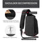 Multifunction Crossbody Bags Men USB Charging Chest Pack Water Repellent Shoulder Bag