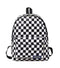 Black & White Lattice Nylon Daypack for Women High Quality Big Capacity Waterproof Backpack