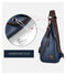 Men Fashion Crossbody Bag Theft proof Rotatable Button Open Leather Shoulder Bags Chest Waist Pack