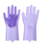 2020 new  Magic Silicone Dishwashing Scrubber  Sponge Rubber  Gloves Kitchen Cleaning 1 Pair