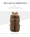 Scione Men Large Capacity Cylinder Backpacks Canvas Luggage Shoulder Bags Duffle Travel Waterproof Solid Leather Casual Case