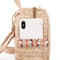 Ladies Fashion Straw Pearl Backpack Zipper Travel Casual Summer Multifunction Shoulder Bag