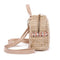 Ladies Fashion Straw Pearl Backpack Zipper Travel Casual Summer Multifunction Shoulder Bag