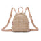 Ladies Fashion Straw Pearl Backpack Zipper Travel Casual Summer Multifunction Shoulder Bag