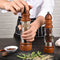 Wooden Salt and Pepper Grinder Set - Wood and Acrylic Mills, Adjustable coarseness ceramic grinder